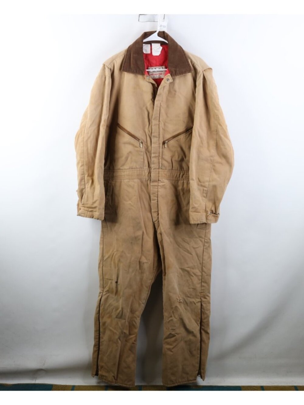 Vtg 90s Walls Blizzard Pruf Mens L Short Distressed Quilted Canvas Coveralls USA